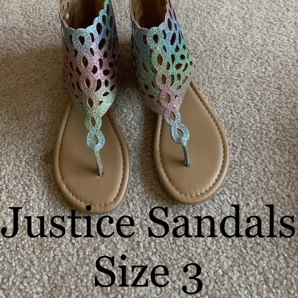 Multi color glitter Justice Sandals